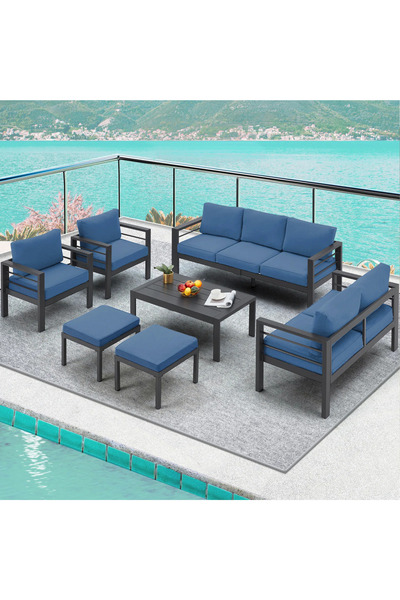 SCY Scatola Bahçe Mobilyası Modern Koltuk Takımı Salon Oturma Grubu Balkon Ça...