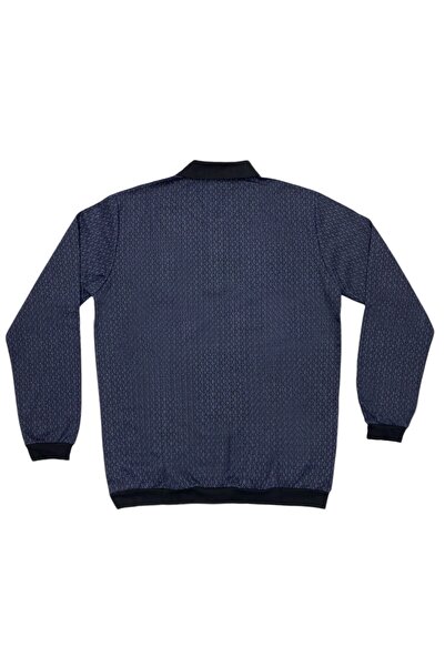 Masimar Ανδρικό φούτερ με μισό φερμουάρ Jacquard με μακρυμάνικο γιακά πόλο