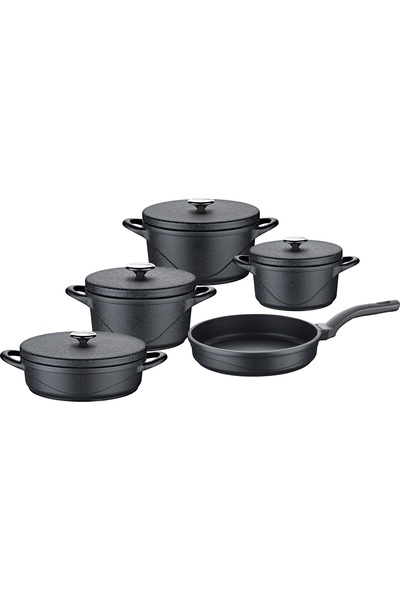 OMS 3558 - Wave Quartz Prıme - 9 Parça, Biogranit Döküm, Tencere Seti Kuvars ...