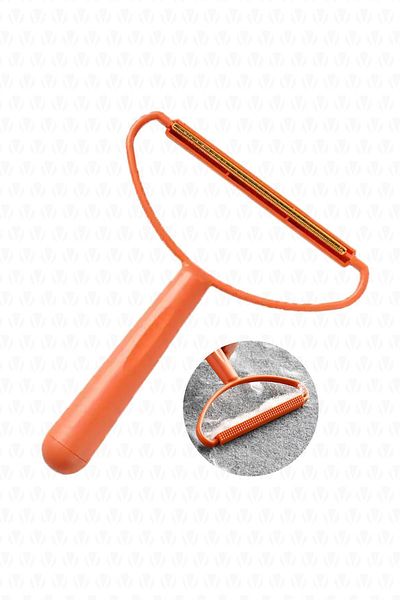 valletta Aren Double Sided Clothes Lint and Lint Collector Sweater Carpet Plastic Lint Orange