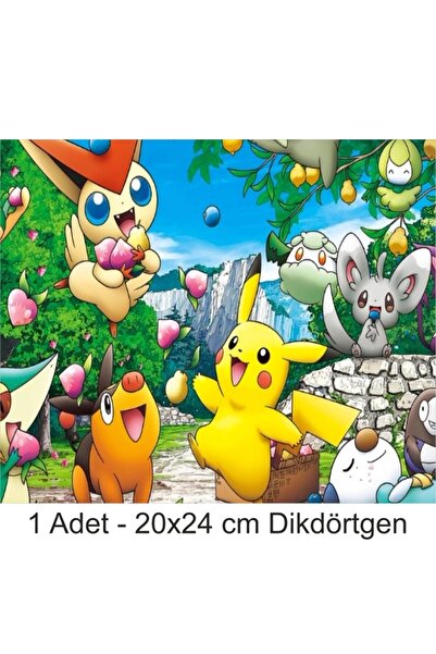 hediyehobihersey Pokemon Büyük Boy 20x24 cm A4 Yenilebilir Pasta Kurabiye Şek...