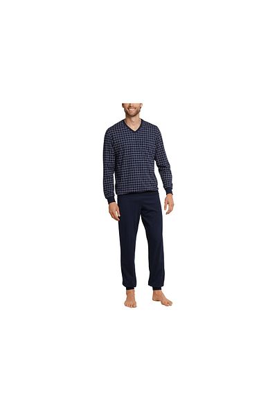 Schiesser Pyjama Kurz Für Herren In Dunkelblau