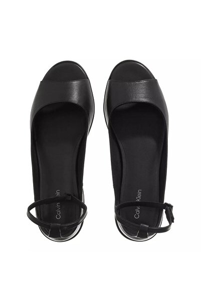 Calvin Klein Peep Toe Ballerina Lth Schwarz