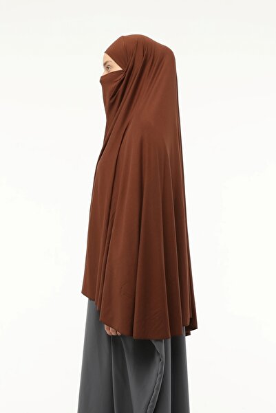 Altobeh Ready Practical Scarf with Turban Veil Hijab with Hijab - Prayer Cover Souffle (5xl) - Chocolate