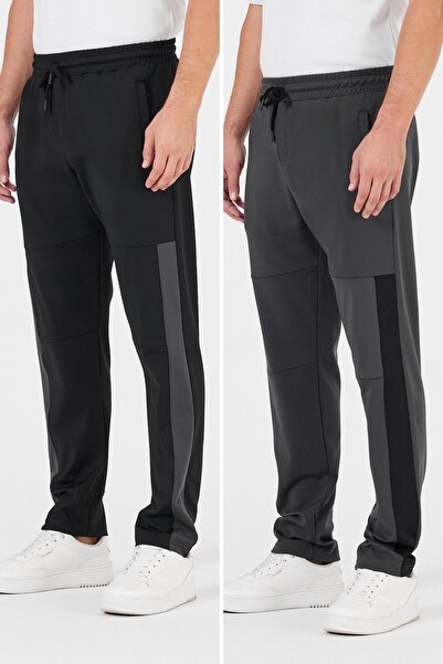 COMEOR Ανδρικό μαύρο-ανθρακί Standard Fit Κανονική εφαρμογή ίσιο πόδι με φερμ...