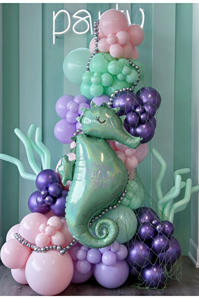 Çemrek Süs Parti Рожево-фіолетовий хромований м'ятний набір ланцюжків для пов...