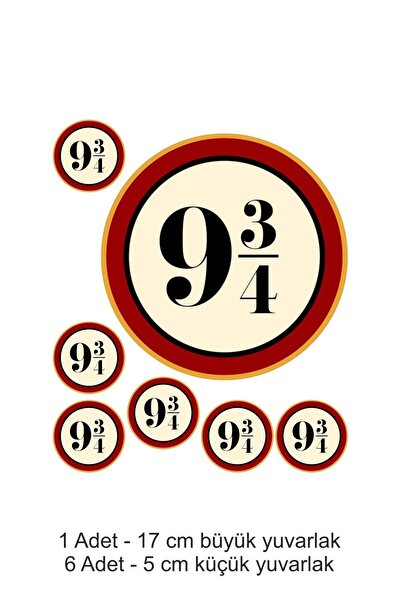 hediyehobihersey Harry Potter 9 3/4 7 Adet Yuvarlak Yenilebilir Pasta Süsü Ku...