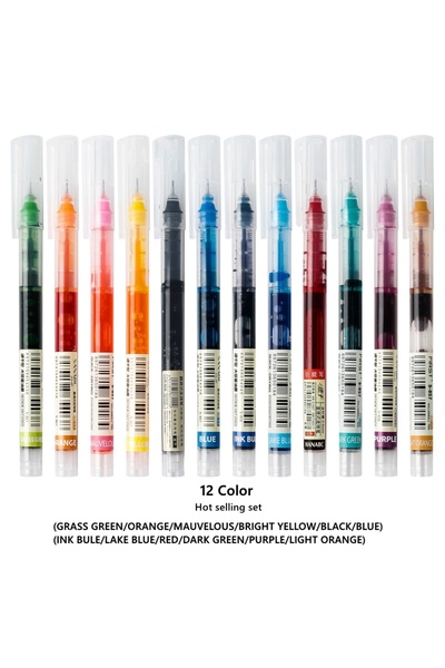 Choice 12 لونًا من أقلام الجل ذات الرأس الرفيعة، سعة حبر كبيرة، 12 لونًا/مجمو...