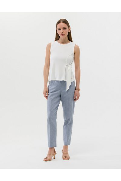 Pierre Cardin Blue Linen Blended Fabric Trousers 50269144 -Vr036
