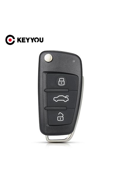 KEYYOU Replacement Flip Remote Car Key Case Shell For Audi A2 A3 A4 A6 A6L A8 Q7 TT