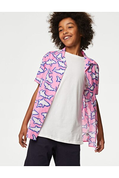 Marks & Spencer Desenli T-Shirt & Gömlek Takımı (6-16 Yaş)