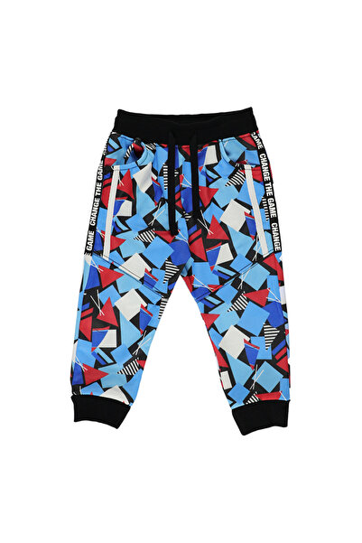 Panço Erkek Bebek Geometrik Baskılı Sax Eşofman Alt