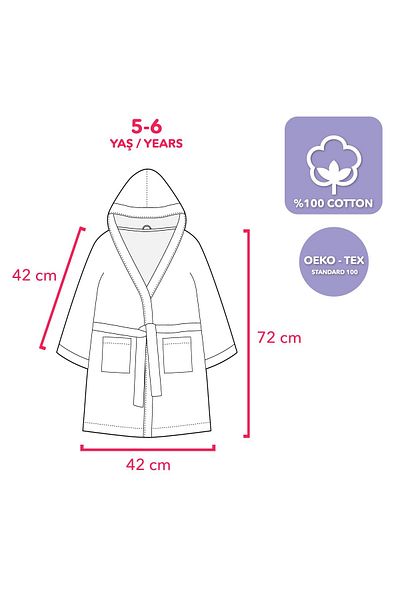 Milk & Moo Milk&Moo Cool Coala Kinder Bademantel, Baumwolle, Blau, 5-6 Jahre