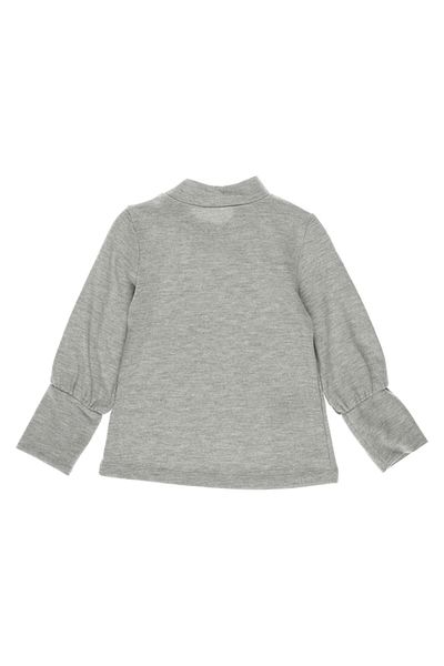 Panço Mädchen-Strickwaren mit halbem Rollkragen und langen Ärmeln in Grau-Melange
