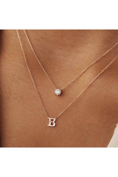 Isabel Bernard La Concorde 14 Karat Buchstabenschmuck, Kette
