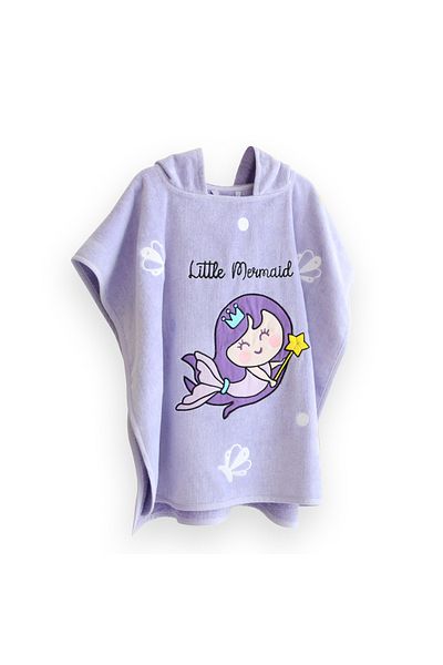 Milk & Moo Milk&Moo Little Mermaid Badeponcho Kinder Lila