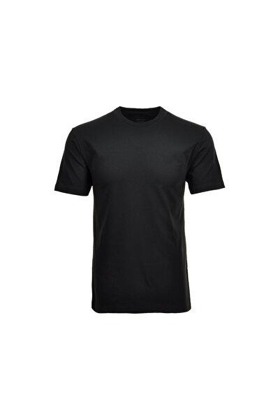 Ragman Rundhals T-Shirt für Herren in schwarz