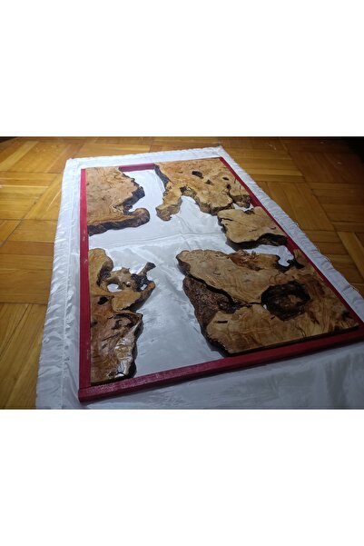 TRENDY CARPENTER Epoksi Nehir Sehpa için Zeytin tahta Set, 60cm X 120cm
