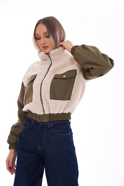 ŞİMAL Women's Plush Pocket Detailed Six Late Zipper Closure Coat 245109   -