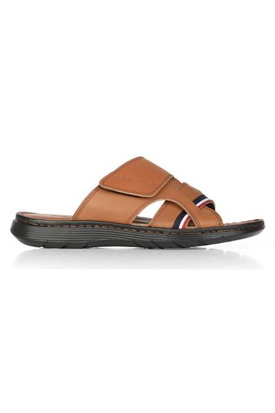 U.S. Polo Assn. Dean Genuine Real Leather Tan Anatomical Sole Male Slippers