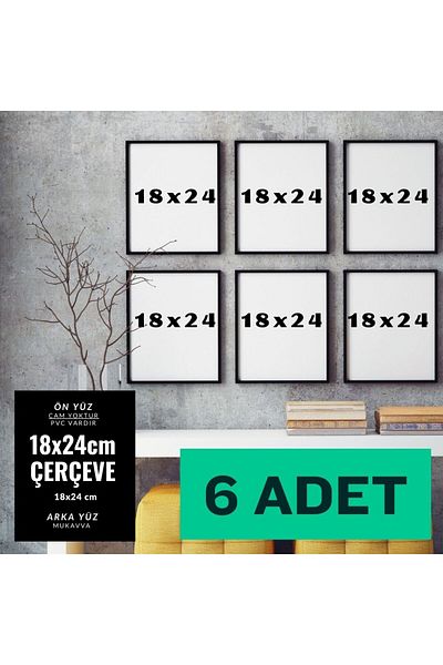 CreaWitch 18X24 Black 6-Piece Photo Picture Frame - Standing and Wall Hanging