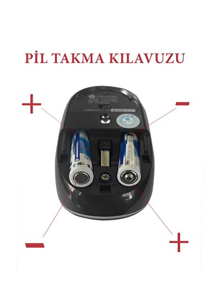 HP S1500bk Kablosuz Sessiz Mouse 2.4ghz 1600dpi Siyah