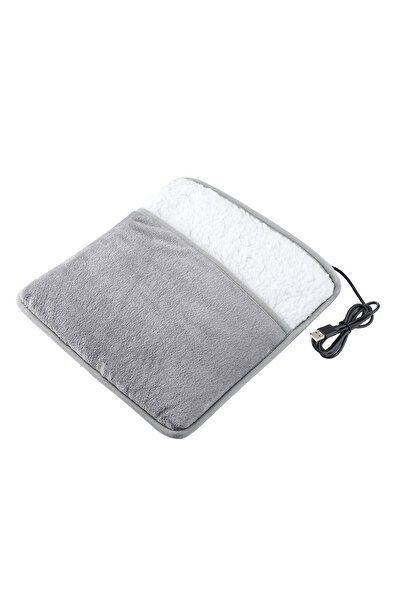 AFDEAL Dark Grey Winter Electric Foot Heating Pad USB Charging Soft Plush Washable Foot Warmer Heater Impro