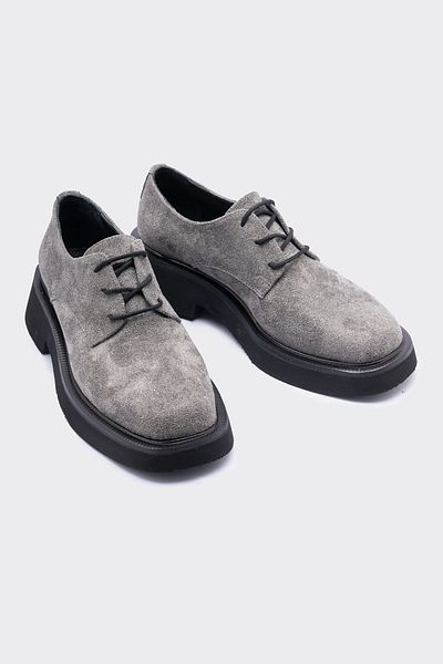SHOEMARK Mask Gray Genuine Suede Lace Detailed Women's Loafer
