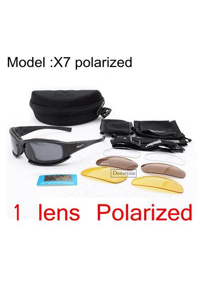 Choice نظارات شمسية رياضية مستقطبة X7 من Daisy Tactical مع 4 عدسات أصلية