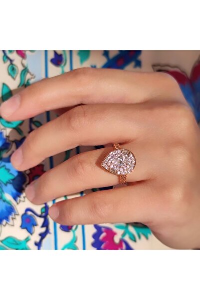 Güler Yüzlü Silver XUPING Rhinestone DROP RING - 6