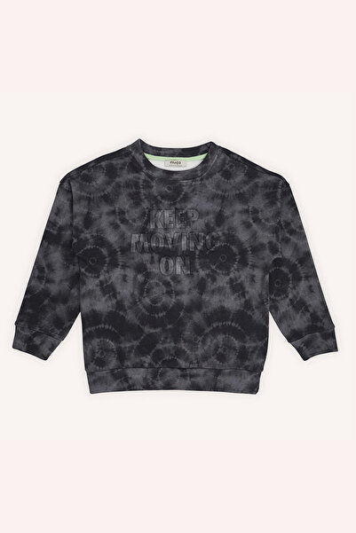 Panço Erkek Çocuk Baskılı Siyah Sweatshirt