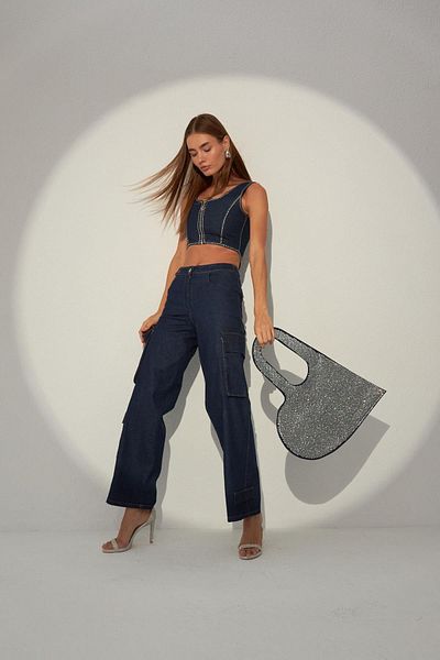 NOK İSTANBUL Denim Star Dark Blue Cargo Pants