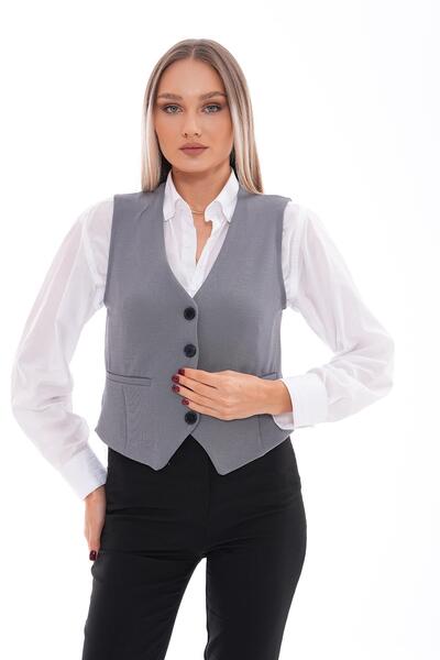 ŞİMAL Γυναικείο γιλέκο που κλείνει με κουμπιά 245289   -