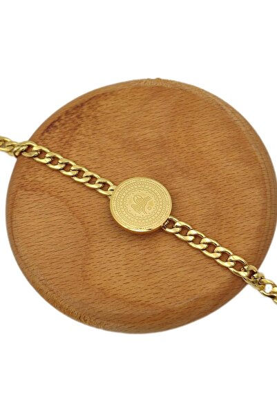 Güler Yüzlü Silver STEEL GURMET CHAIN TUĞRA BRACELET