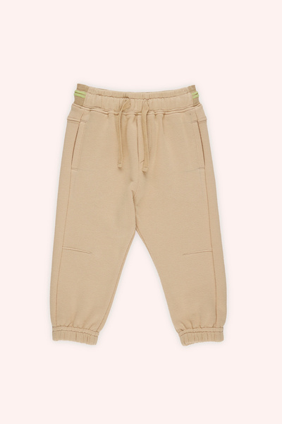 Panço Erkek Bebek Paçası Lastikli Bej Eşofman Alt