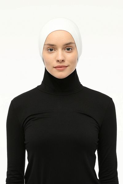 Altobeh Έτοιμο πρακτικό κουμπωτό ελαστικό καπό Hijab Ecru