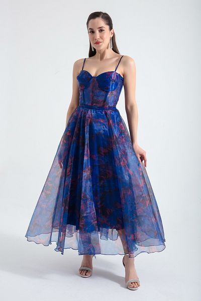 Lafaba Γυναικείο βραδινό φόρεμα Organza Design Saks