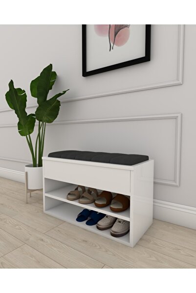 EKOÇ WOOD DESİNG Rengibiz Sandıklı Ayakkabılık Puflu Ayakkabılık Kapı Önü Ayakkabılık