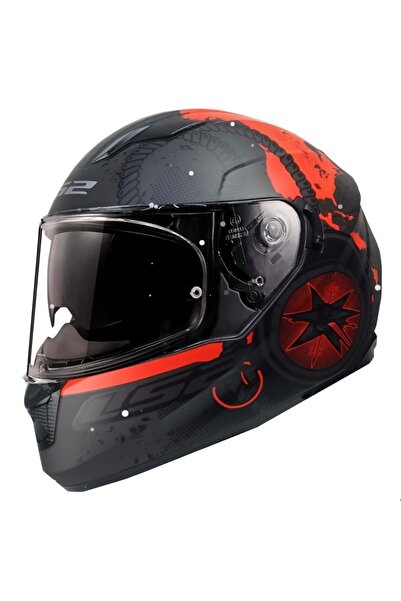 LS2 STREAM EVO VIATOR MAT SİYAH-KIRMIZI KASK