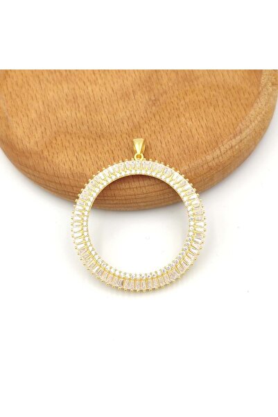 Güler Yüzlü Silver BAGET TAŞLI TAM ALTIN KONULABİLEN GÜMÜŞ KOLYE UCU