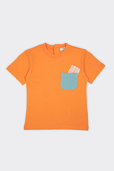 Panço Erkek Bebek Cep Detaylı Oranj Tişört
