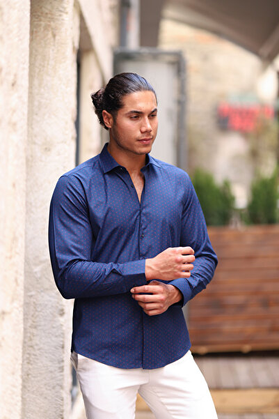 PASSERO Πουκάμισο Regular Fit με τύπωμα Lycra