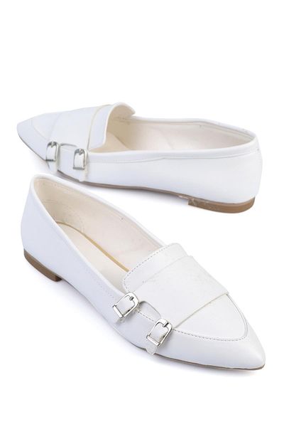 ShoeTek Foymi Balerina de damă piele albă