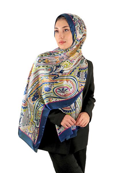 Bursa İpek Μεταξωτό σάλι Indigo Sahara Pattern