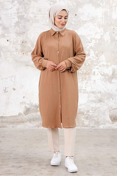 Bestenur Lisa Long Mink Tunic 1249 - Με κουμπιά
