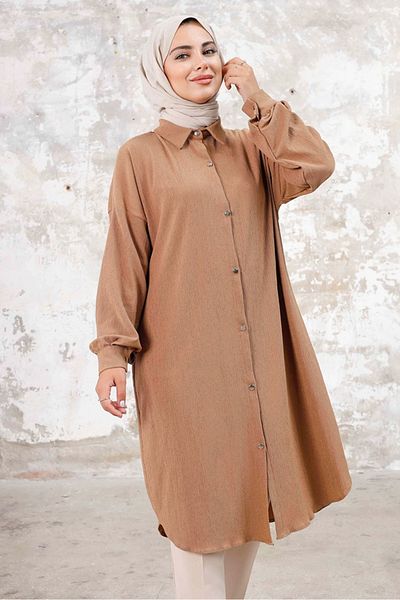 Bestenur Lisa Long Mink Tunic 1249 - Με κουμπιά