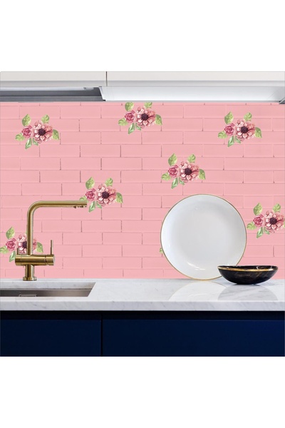 Bigaimaj Рожева фольга з квітковим візерунком для кухонної стільниці - клейки...