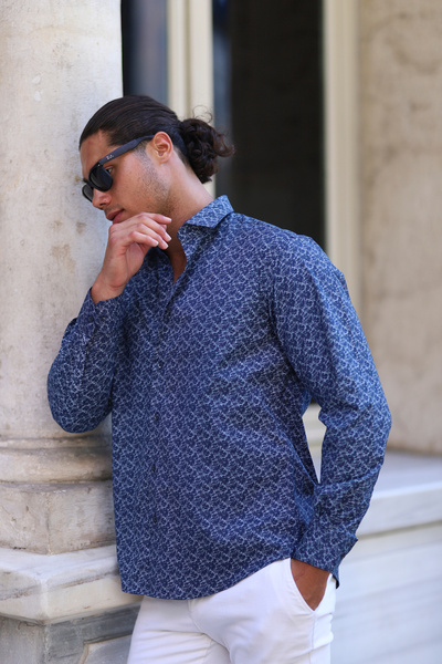 PASSERO Regular Fit Printed Lycra Shirt