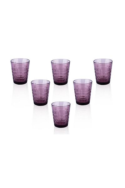 Lucky Art Adeline Set of 6 Purple Glass Water Glasses