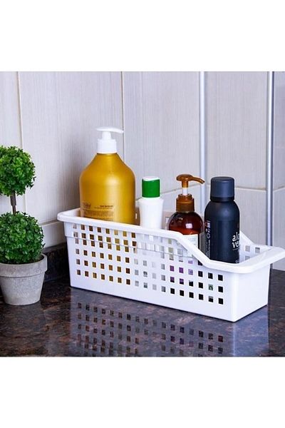 Viyalente 4 Pieces White Decobella Refrigerator - Vegetable Fruit Basket, Kitchen Bathroom Countertop Organizer